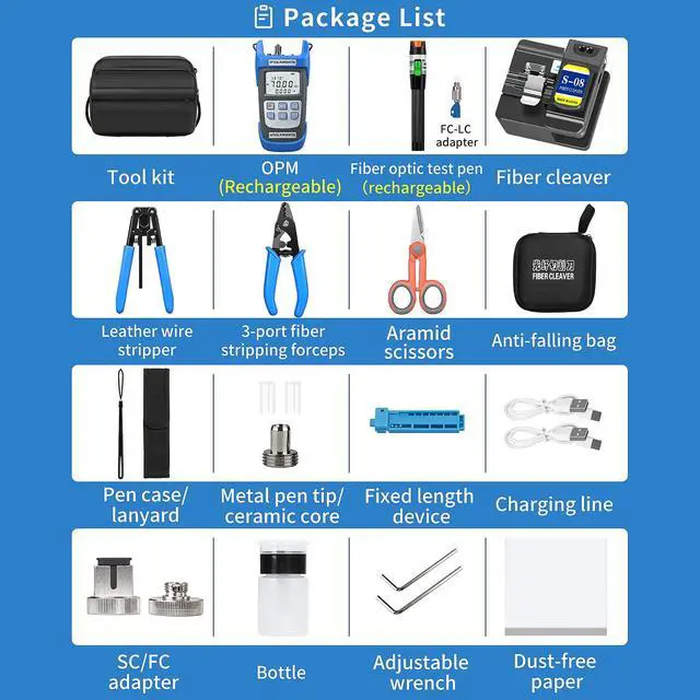 Alt view image 2 of 7 - Fiber Optic Terminal kit 10-in-1 FTTH Tool kit, with S-08 Fiber Cleaver
