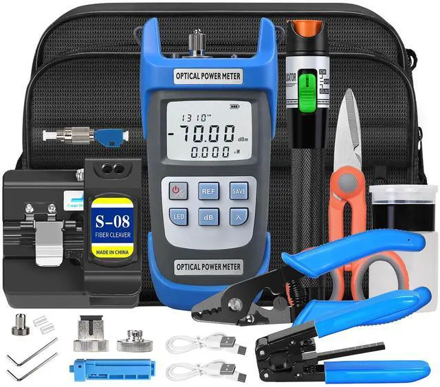 Main image of Fiber Optic Terminal kit 10-in-1 FTTH Tool kit, with S-08 Fiber Cleaver
