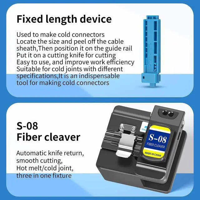 Alt view image 4 of 7 - Fiber Optic Terminal kit 10-in-1 FTTH Tool kit, with S-08 Fiber Cleaver
