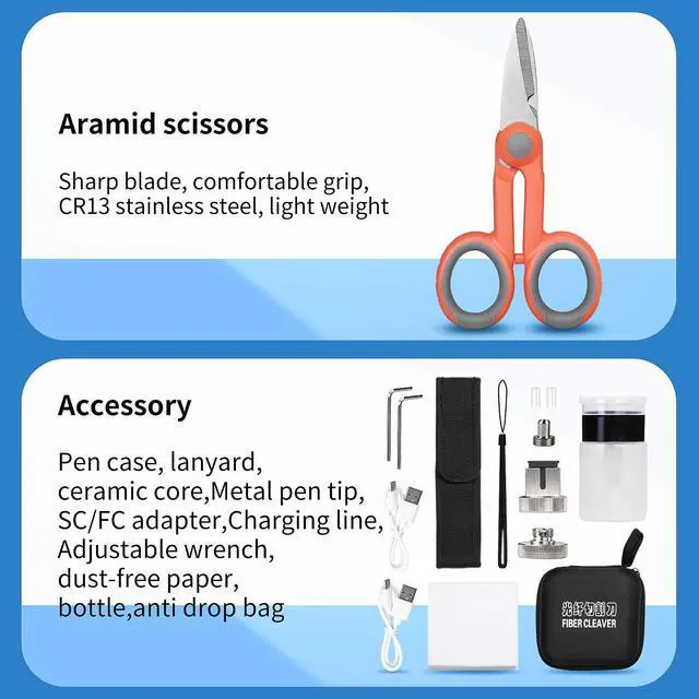 Alt view image 6 of 7 - Fiber Optic Terminal kit 10-in-1 FTTH Tool kit, with S-08 Fiber Cleaver