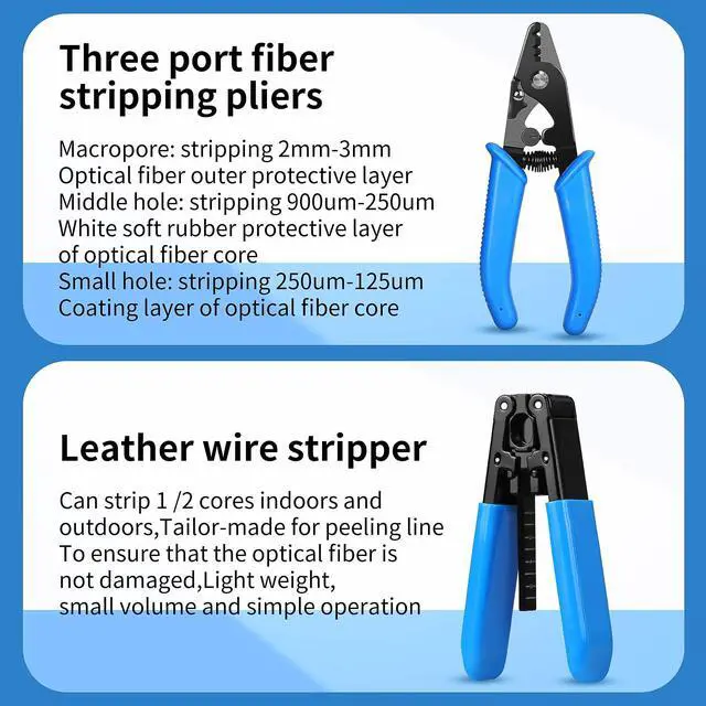 Alt view image 5 of 7 - Fiber Optic Terminal kit 10-in-1 FTTH Tool kit, with S-08 Fiber Cleaver