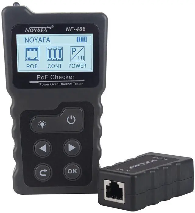 Main image of NF-488 POE Cable Tester for Power Over Ethernet, Network Cable Continuity Checking, Switch Loop-Back POE Detector