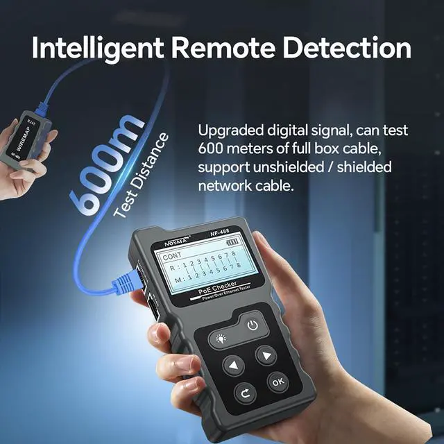 Alt view image 4 of 7 - NF-488 POE Cable Tester for Power Over Ethernet, Network Cable Continuity Checking, Switch Loop-Back POE Detector