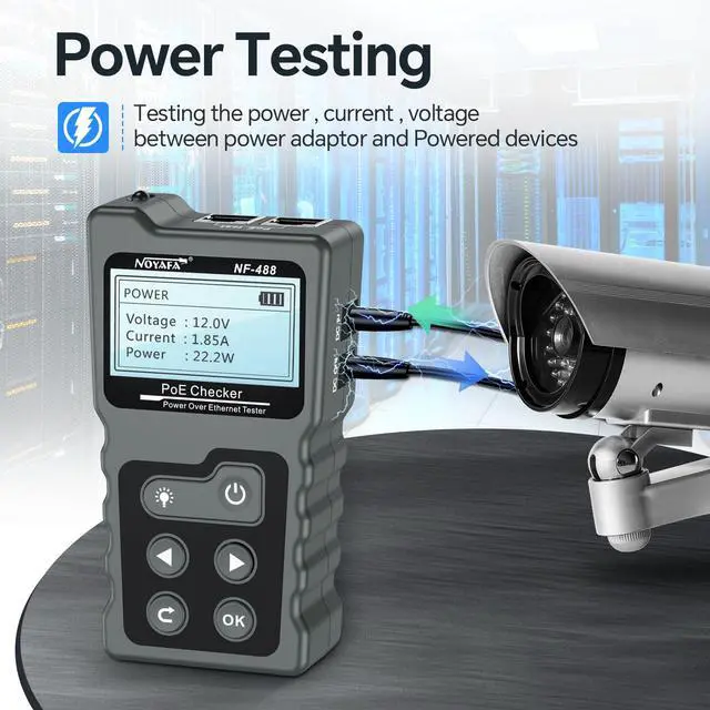 Alt view image 3 of 7 - NF-488 POE Cable Tester for Power Over Ethernet, Network Cable Continuity Checking, Switch Loop-Back POE Detector