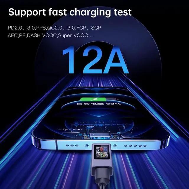 Alt view image 4 of 7 - USB C Power Meter Testers,USB-C Tester Color Screen,Digital Multimeter,Voltage Current Tester USB Battery Checker USB Voltage Current Voltmeter USB Mobile Testers USB Power Tester