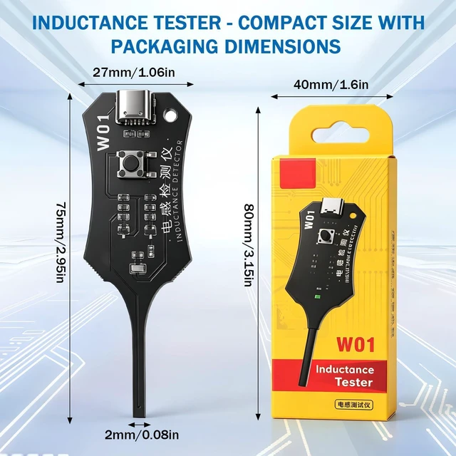 Alt view image 2 of 7 - 2026 2PCS Type-C Inductance Tester - Motherboard Coil Detector for PC & Phone Repair, Electromagnetic Induction Tool for Circuit Board Component Fault Check