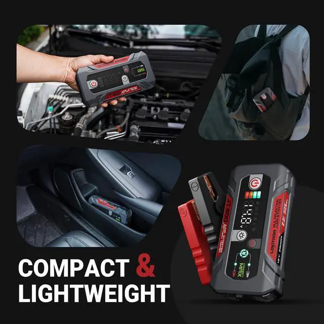 Alt view image 7 of 7 - JT400 2500A Portable Jump Starter with 1002000 CCA Battery Tester, 12V Car Battery Jump Starter for Up to 8.5L Gas or 6.5L Diesel Engines, Smart Bluetooth Automotive Battery Load Tester