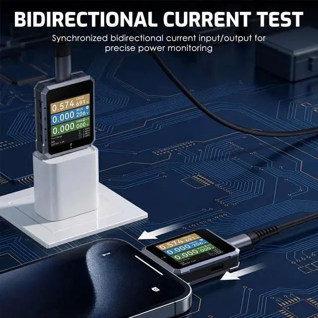 Alt view image 4 of 7 - USB-C Voltage Current Power Tester 240W, PD 3.1 EPR USB 4 Tester Meter, Fast Charge Protocol Analyzer with E-Marker Reader, TFT Display, PD Monitor, Diagnostic Tool