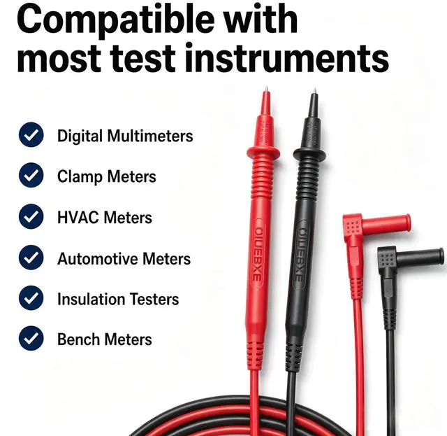 Alt view image 3 of 7 - OX60S 60-Inch Long Silicone Multimeter Test Leads for HVAC,Electrical Auto