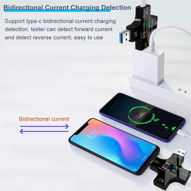 Alt view image 6 of 7 - USB Tester Type C Meter - USB Digital Multimeter Amperage Power Capacity Reader & USB C Current Voltmeter & Voltage Monitor Tester & Amp Amperage Charging USB Detector Checker DC 0-30V/0-6.5A