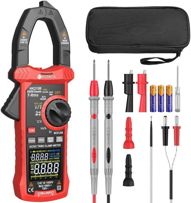 Main image of 9999 Counts 1000A AC/DC Digital Clamp Multimeter with Color Screen