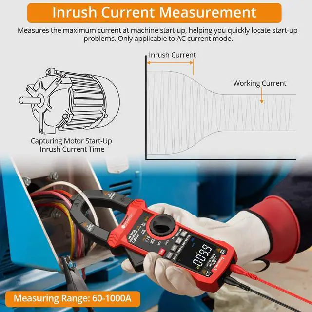 Alt view image 5 of 7 - 9999 Counts 1000A AC/DC Digital Clamp Multimeter with Color Screen