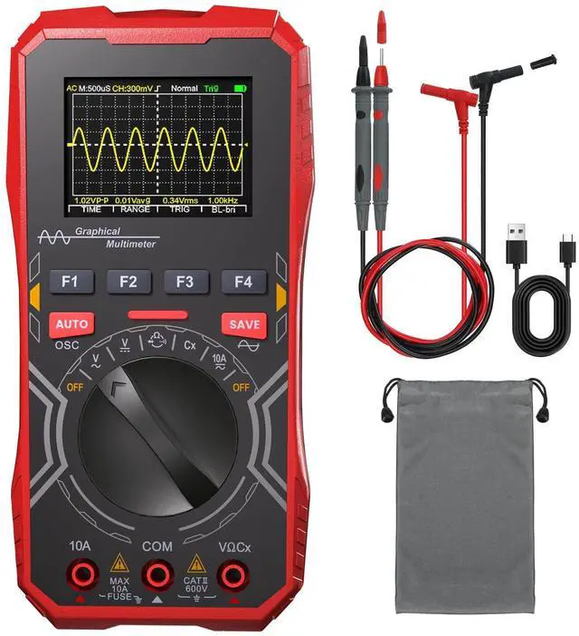 Main image of 2-in-1 Handheld Oscilloscope Multimeter Auto-Ranging Digital Tester