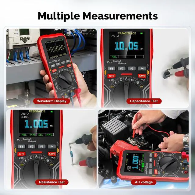 Alt view image 3 of 6 - 2-in-1 Handheld Oscilloscope Multimeter Auto-Ranging Digital Tester
