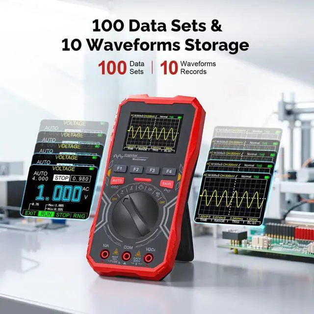 Alt view image 4 of 6 - 2-in-1 Handheld Oscilloscope Multimeter Auto-Ranging Digital Tester