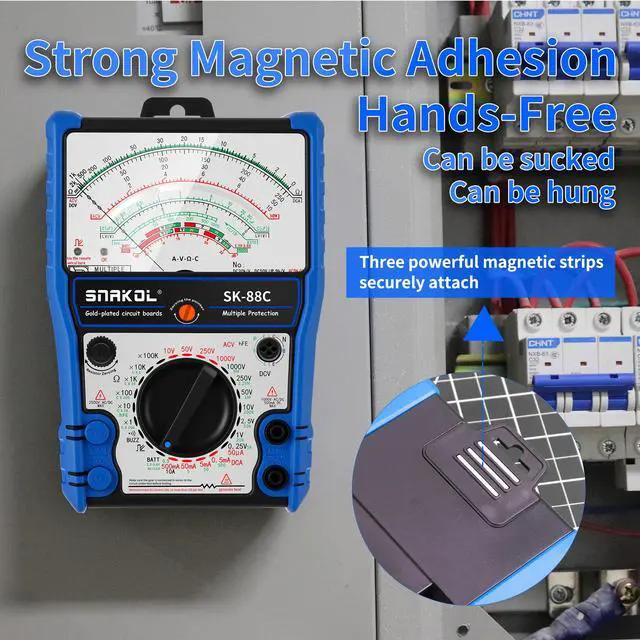 Alt view image 2 of 7 - Analog Multimeter SK-88C,Pointer MultimeterExternal Magnetic Multimetro,AC DC Volt 2500V,DC Current 10A,Rx 100K,Batt Tester,Diode/LED Testing,Remote Control Detection,11 Function,24 Range
