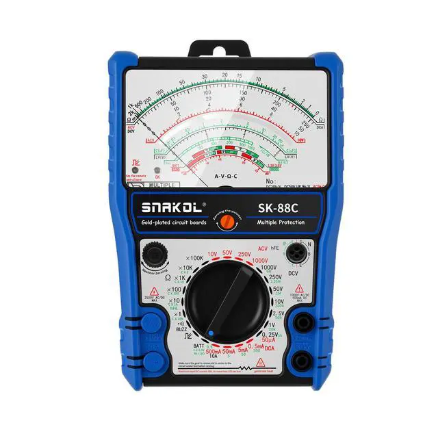 Alt view image 7 of 7 - Analog Multimeter SK-88C,Pointer MultimeterExternal Magnetic Multimetro,AC DC Volt 2500V,DC Current 10A,Rx 100K,Batt Tester,Diode/LED Testing,Remote Control Detection,11 Function,24 Range