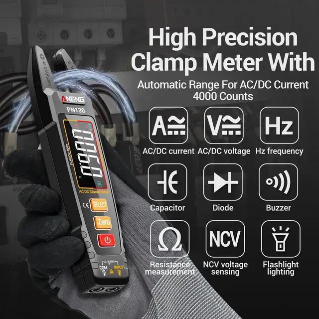 Alt view image 2 of 7 - Multimeter Tester Color LCD TRMS 4000 Count Rechargeable Clamp Meter
