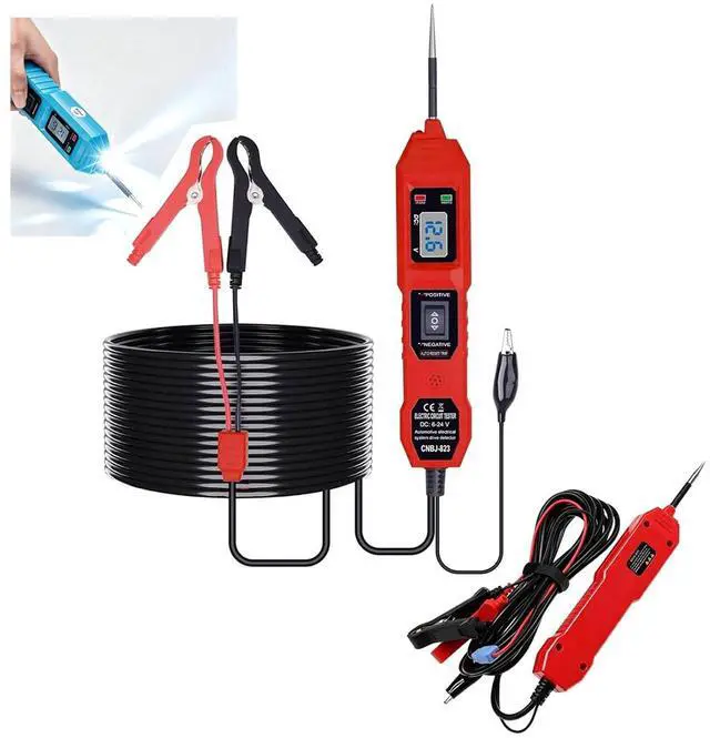 Main image of 3 in 1 Power Circuit Probe Tester,Dc 3.5v-36v Car Electrical System Diagnostic Tool,Digital Car Electrical Tester with Led Work Light for Vehicles & Engineering Machinery (Red)