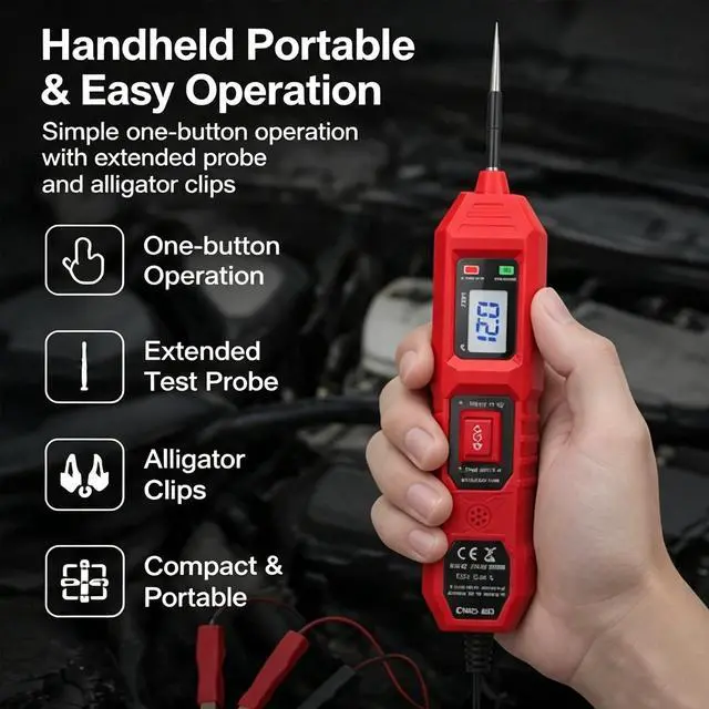 Alt view image 3 of 6 - 3 in 1 Power Circuit Probe Tester,Dc 3.5v-36v Car Electrical System Diagnostic Tool,Digital Car Electrical Tester with Led Work Light for Vehicles & Engineering Machinery (Red)