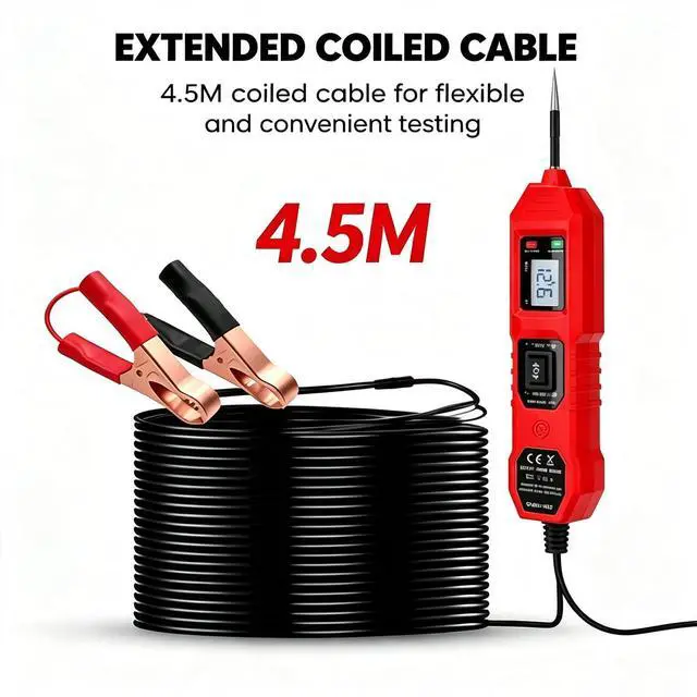 Alt view image 6 of 6 - 3 in 1 Power Circuit Probe Tester,Dc 3.5v-36v Car Electrical System Diagnostic Tool,Digital Car Electrical Tester with Led Work Light for Vehicles & Engineering Machinery (Red)