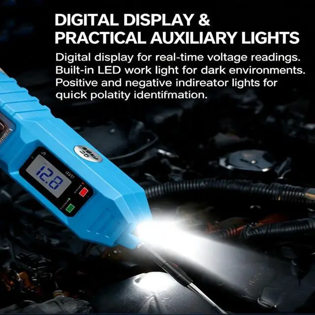 Alt view image 4 of 6 - 3 in 1 Power Circuit Probe Tester,Dc 3.5v-36v Car Electrical System Diagnostic Tool,Digital Car Electrical Tester with Led Work Light for Vehicles & Engineering Machinery (Red)
