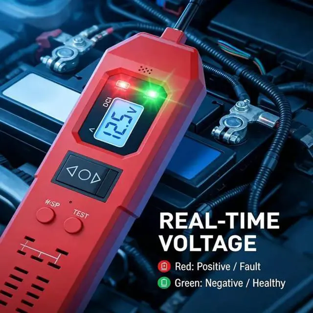 Alt view image 4 of 7 - 3-in-1 Automotive Power Circuit Probe & Relay Tester 12V 24V Electrical Test Light Tool, Car Fuse Tester Kit with Voltage Detector, Digital Circuit Tester for Vehicle Power Testingred