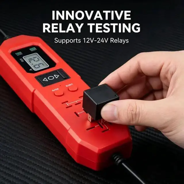 Alt view image 6 of 7 - 3-in-1 Automotive Power Circuit Probe & Relay Tester 12V 24V Electrical Test Light Tool, Car Fuse Tester Kit with Voltage Detector, Digital Circuit Tester for Vehicle Power Testingred