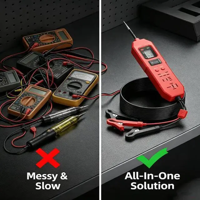 Alt view image 3 of 7 - 3-in-1 Automotive Power Circuit Probe & Relay Tester 12V 24V Electrical Test Light Tool, Car Fuse Tester Kit with Voltage Detector, Digital Circuit Tester for Vehicle Power Testingred