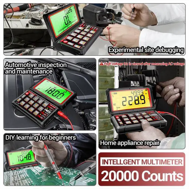 Alt view image 4 of 7 - 20000 Count Digital Multimeter, 300-19999 RPM Automotive Tachometer