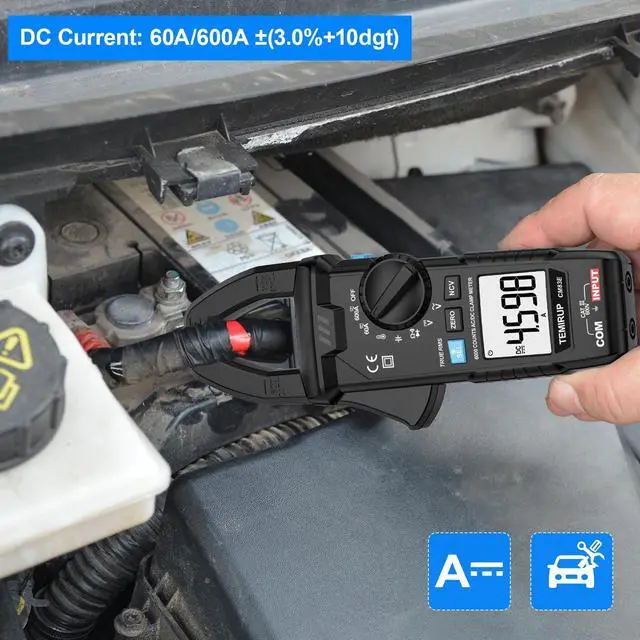 Alt view image 6 of 7 - Digital Clamp Meter Multimeter TRMS 6000 Counts 600A Auto-ranging Amp Meter with Flashlight Backlight, Measures NCV, AC/DC Voltage Current, Continuity Capacitance Diode Resistance, Temperature