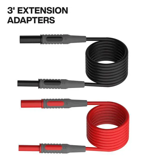 Alt view image 4 of 6 - 69483 Meter Test Leads Accessory Kit with (2) Right-Angle, (2) Extenders, (2) Lead Heads, (2) Alligator Clips, and Case