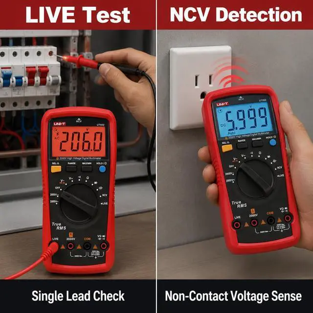 Alt view image 6 of 7 - UT892 2000V AC/DC High Voltage Digital Multimeter Features VFC Mode Built-in NCV 6000 Counts True RMS