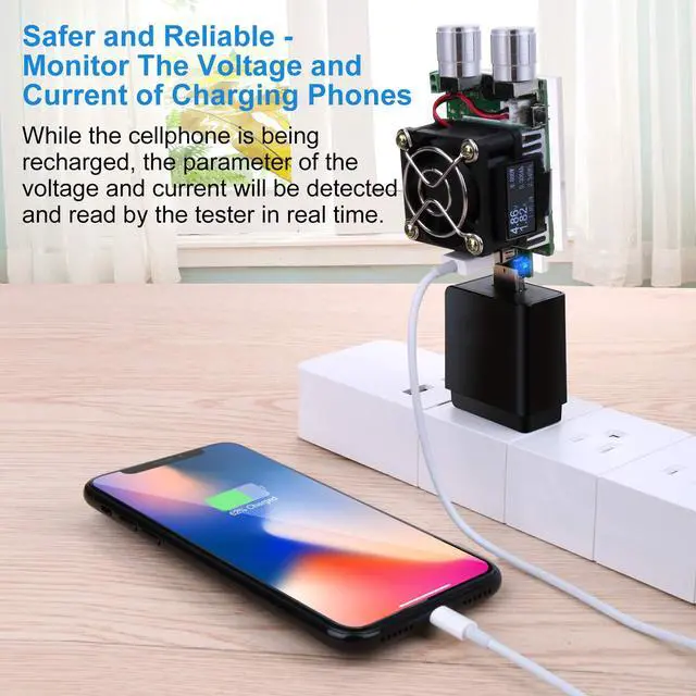 Alt view image 5 of 5 - USB Power Meter, 35W Adjustable Constant Current Electronic USB Load Tester Power Discharge Resistor With QC2.0/3.0 TriggerFor Testing Chargers And Cables/The Capacity of Power Bank