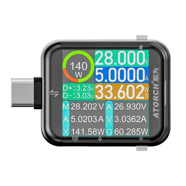 Alt view image 2 of 7 - USB Tester USB C Power Mester Testers Capacitive Touch Screen High-Precision Digital Display Voltage Current Power Meter USB Charging Tester Type C Interface DC 4.5-50V 6A