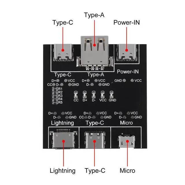 Alt view image 3 of 6 - 2PACK DT3 Data Cable Detection Board,USB Cable Data Line Test Board USB Cable Checker Data Wire Charging Test Card Type-C Micro