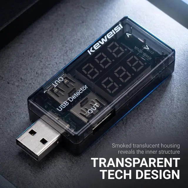 Alt view image 4 of 7 - Black USB Power Meter,USB Current Meter,3-9V 0-5A Voltage Tester Multimeter,LCD Digital Multimeter Current Tester Voltage Detector,USB Tester DC LED Display Multi Testers Tools