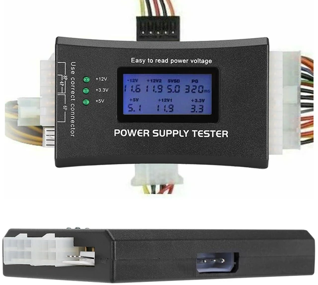Main image of Computer Power Supply Tester, 20/24 Pin Computer PC Power Supply Tester with LCD Display, for ATX, BTX, ITX, TFX