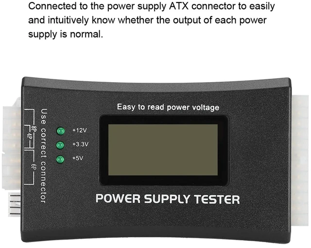 Alt view image 2 of 7 - Computer Power Supply Tester, 20/24 Pin Computer PC Power Supply Tester with LCD Display, for ATX, BTX, ITX, TFX