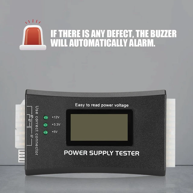 Alt view image 3 of 7 - Computer Power Supply Tester, 20/24 Pin Computer PC Power Supply Tester with LCD Display, for ATX, BTX, ITX, TFX