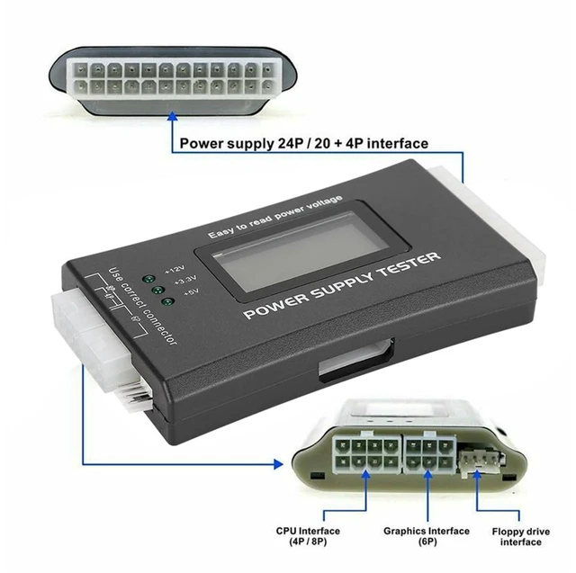 Alt view image 5 of 7 - Computer Power Supply Tester, 20/24 Pin Computer PC Power Supply Tester with LCD Display, for ATX, BTX, ITX, TFX