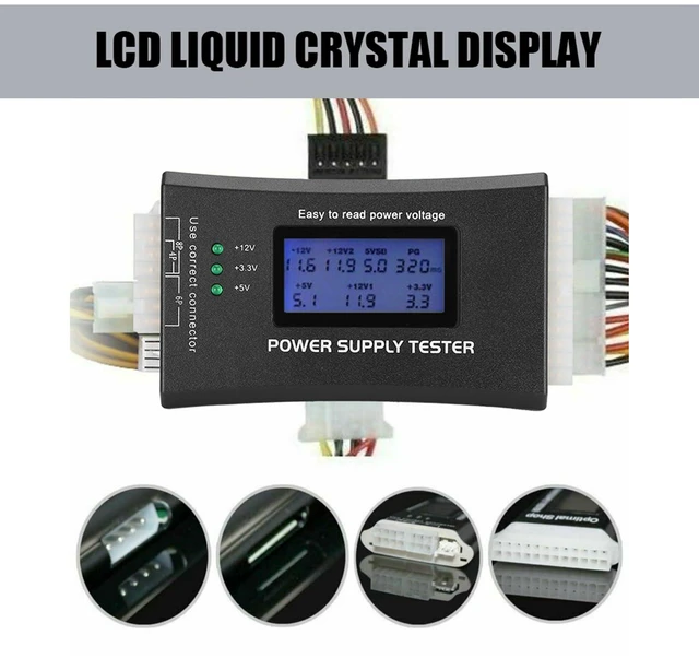 Alt view image 6 of 7 - Computer Power Supply Tester, 20/24 Pin Computer PC Power Supply Tester with LCD Display, for ATX, BTX, ITX, TFX