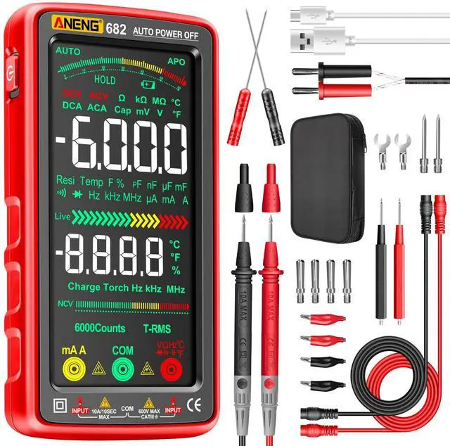 Main image of Multimeter Tester,5.0 Inch Color LCD,TRMS 6000 Count NCV Voltmeter