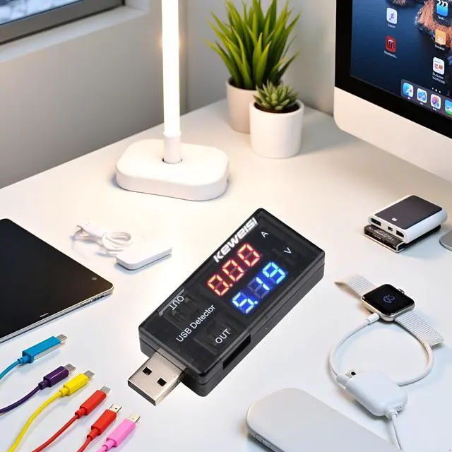 Alt view image 3 of 7 - Black USB Voltmeter,Ammeter Voltage Power Capacity Tester Current Meter,USB Tester Type, Dual USB Current Voltage Charger Voltage Testers