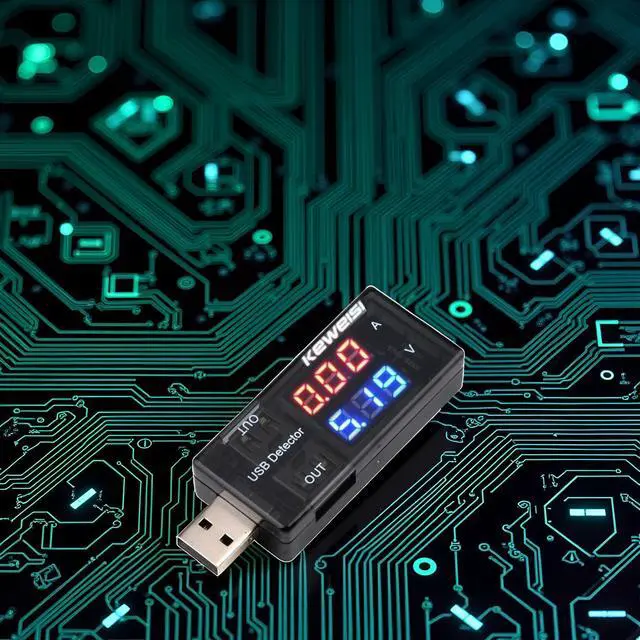 Alt view image 5 of 7 - Black USB Voltmeter,Ammeter Voltage Power Capacity Tester Current Meter,USB Tester Type, Dual USB Current Voltage Charger Voltage Testers