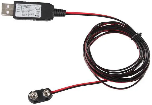 Main image of USB to 9V Battery Connector Eliminator Replace 6F22 6LR61 Power Converter Kit Connect Cable 78IN 200CM Multi for Multimeter,LED Light,Electronic Toys, Kids Keyboard Piano