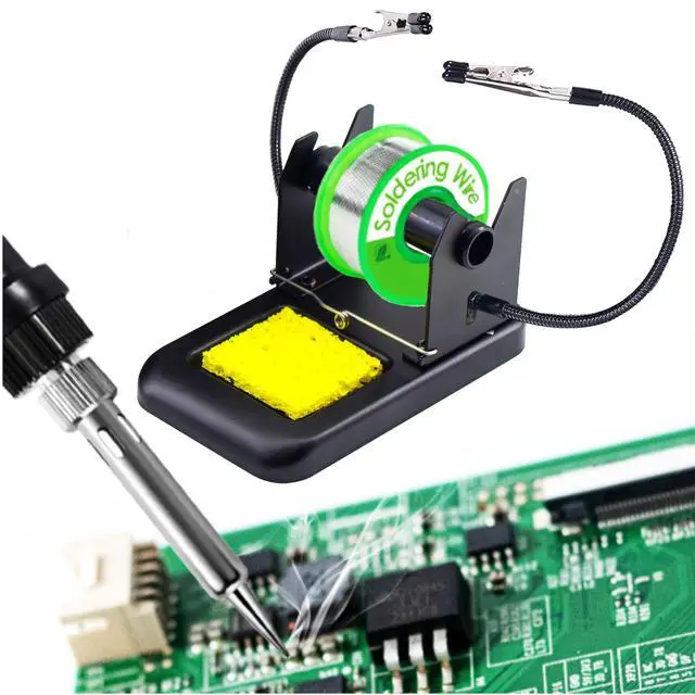 Alt view image 6 of 7 - Soldering Iron Station Kit Digital Display Helping Hands 60 W 5 pcs Solder Tips, Solder Wire, Digital Multimeter °C/ºF Conversion, Standby/Sleep Mode, Calibration Support for Electricians from