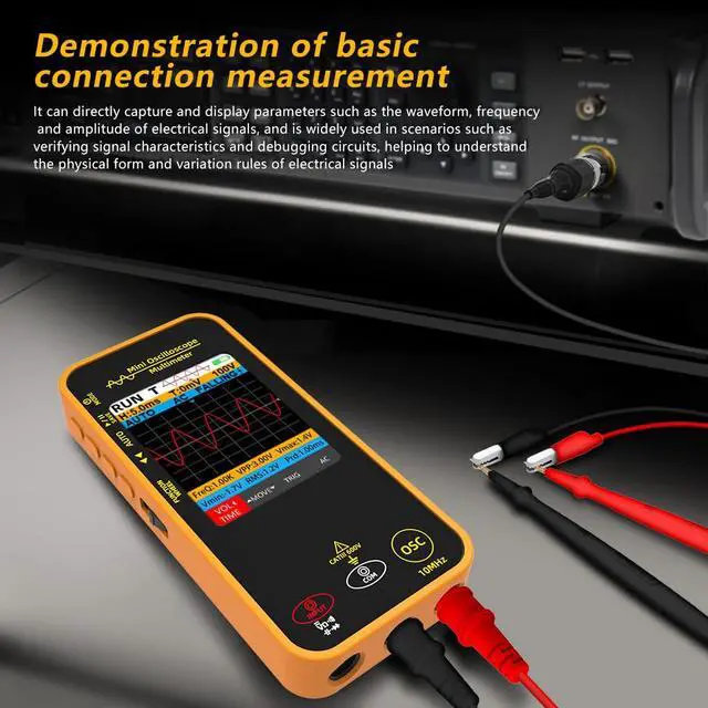 Alt view image 4 of 7 - OS1 Digital Oscilloscope Multimeter 10MHz Bandwidth Handheld oscilloscope with 48MSa/s Sampling Rate 3.2 TFT LCD Rechargeable Multimeter Capacitance Diode Ohm Voltage Tester