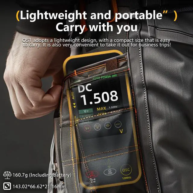Alt view image 5 of 7 - OS1 Digital Oscilloscope Multimeter 10MHz Bandwidth Handheld oscilloscope with 48MSa/s Sampling Rate 3.2 TFT LCD Rechargeable Multimeter Capacitance Diode Ohm Voltage Tester