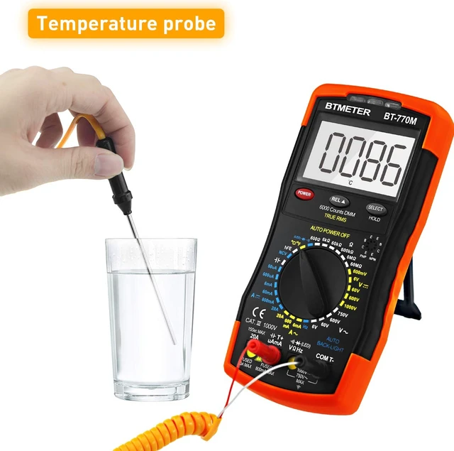 Alt view image 3 of 7 - Digital Multimeter TRMS 6000 Count, BT-770M Auto/Manual Ranging DMM Electrical Meter Tester for AC/DC Amp, AC/DC Volt, Ohm Capacitance Frequency Continuity Temperature NCV, Auto Backlight